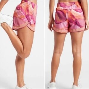 Athleta Women's Size M Athleta Printed Mesh Racer Run Shorts 4" Workout Running
